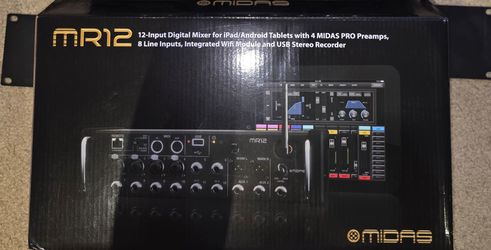 Midas MR12 Mixer with 2 sets of Rack Ears and all orginal box and contents