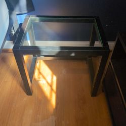Glass top side table