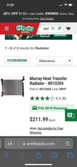 Radiator For 2016 Durango