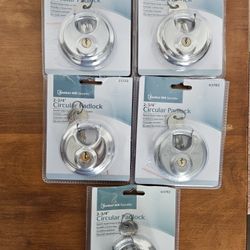 Padlocks - Circular (5 sets w/2 keys each)