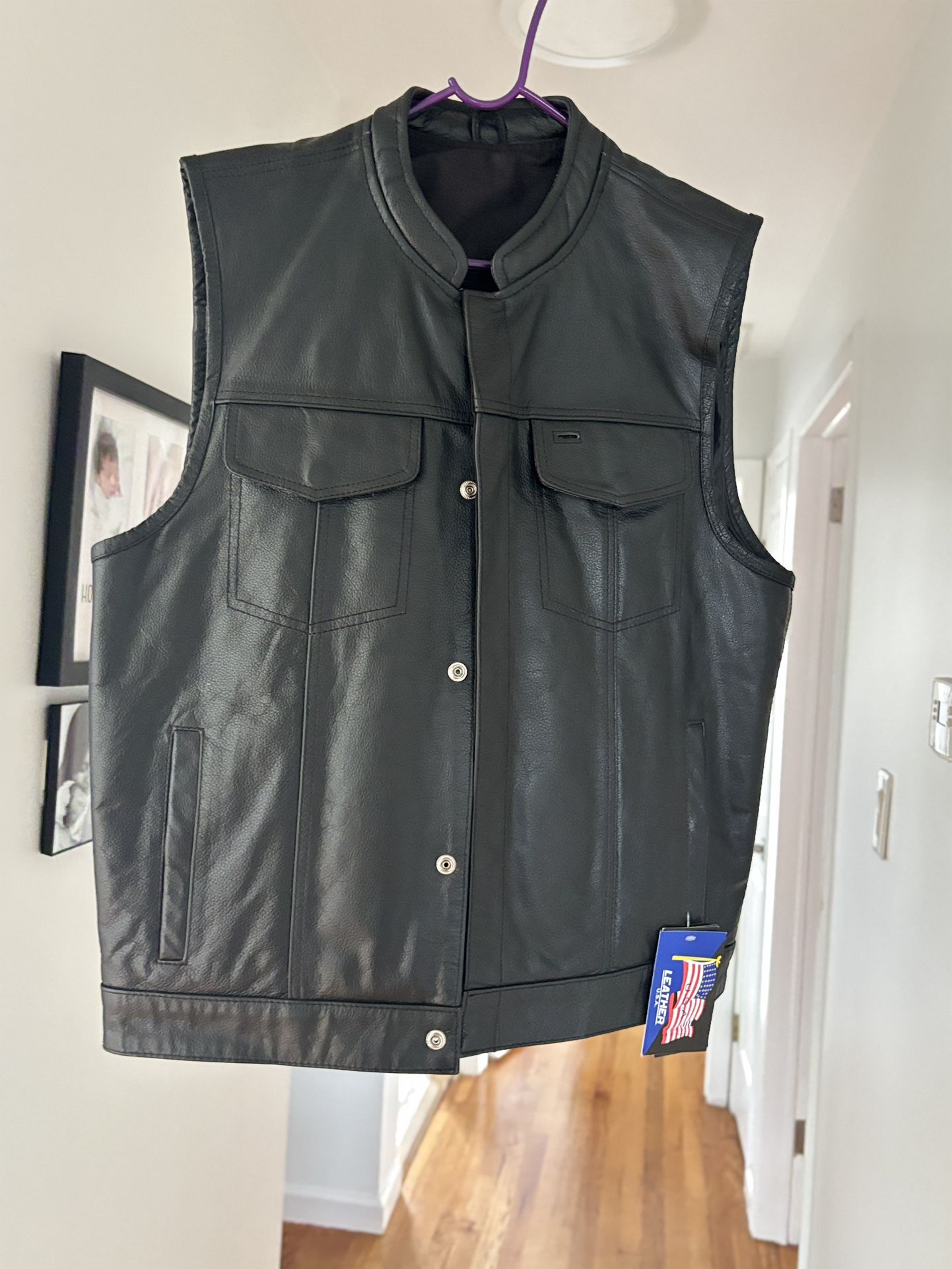 Motorcycle Leather Vest 