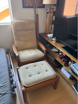 MCM Lounge Chair w/ Matching Ottoman by Domino Møbler, Denmark