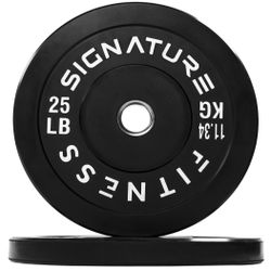 BRAND NEW 25 lb Olympic Bumper 2” weight plate set 50 lbs plates total bumpers weights 25lbs 25 lbs size hole