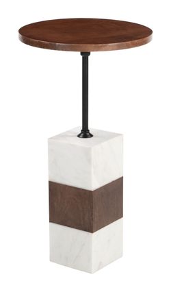 Stuk Brown & White Side Table