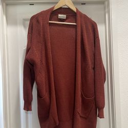Universal Thread Red Open Front Cardigan Sweater with Pockets Size S