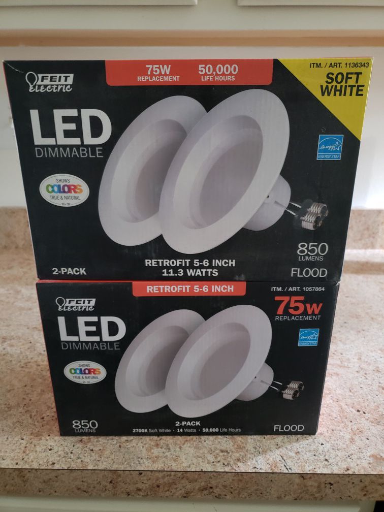 Brand New 4-pack LED Lights in unopened boxes ( includes a bonus light that is opened box but not used)