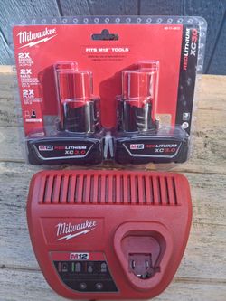 Milwaukee M12 XC3.0 Batteries and Charger