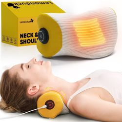 Heated Neck Stretcher, Neck Traction Device for TMJ Pain Relief and Neck Hump, Neck and Shoulder Relaxer Chiropractic Pillow for Relieve Muscle Tensio