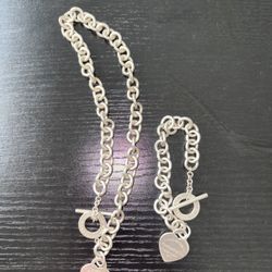 Tiffany Heart Tag Toggle Necklace & Bracelet