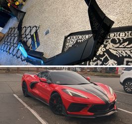Fits 2020-2025 Corvette C8 GM 5VM Style Carbon fiber Front Splitter Bumper Lip