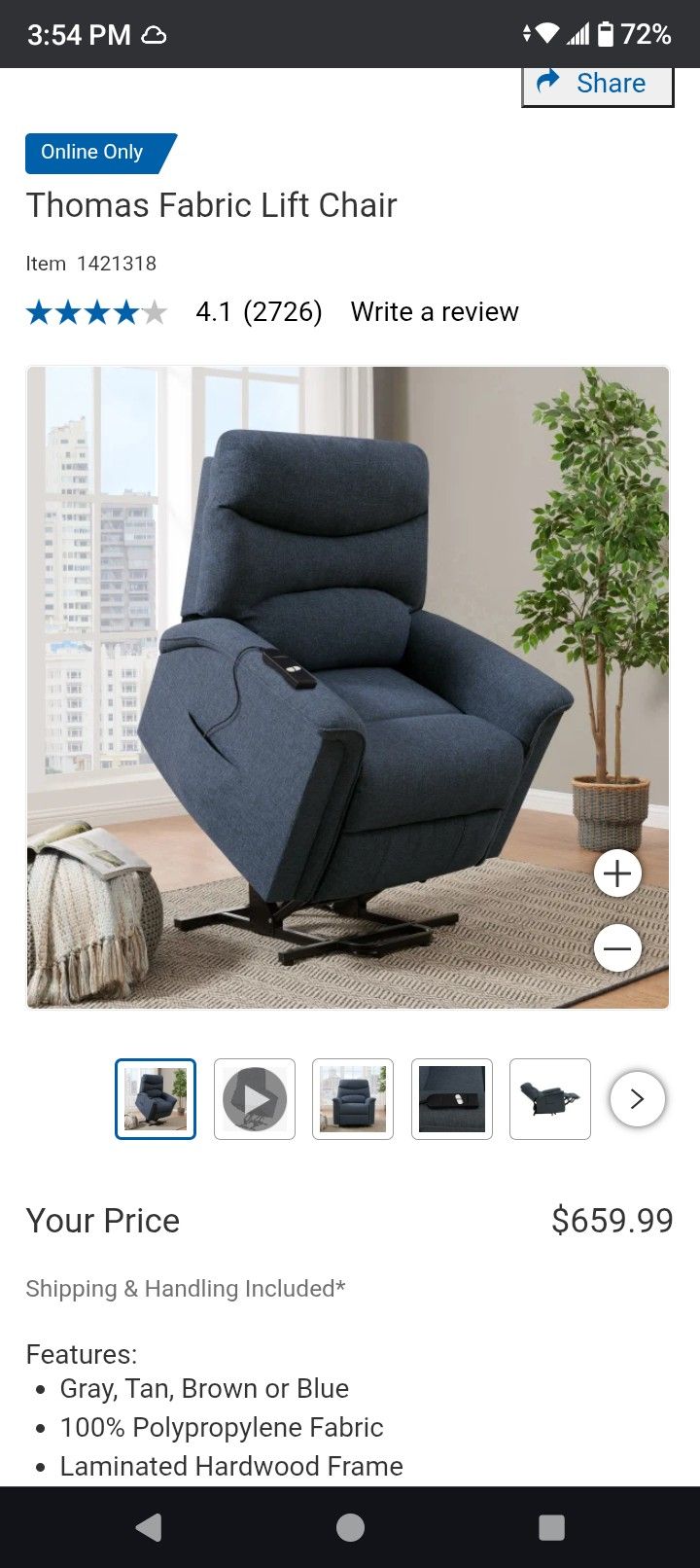 Electric Lift/Recliner Like New