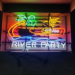 Real Glass Neon, Lake Party, 5 Color Neon, 16" X 28"