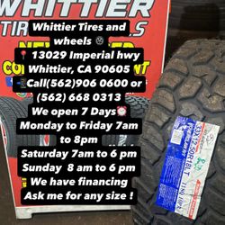 SET OF NEW TIRES, 33X12.50R18 ATLANDER RT 10PR, INCLUDING MOUNTING AND BALANCING. ASK ME FOR ANY SIZE OR BRAND, LLANTAS NUEVAS