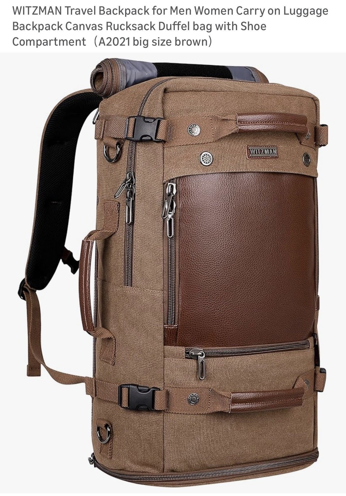 Witzman Canvas Travel Backpack – 2017