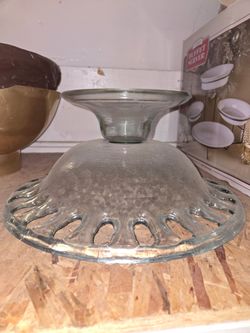 Clear Glass Pedestal Serving Plate