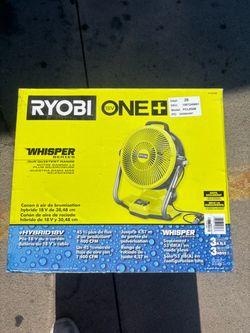 Ryobi ONE+ 18V Cordless Hybrid WHISPER SERIES 12 in. Misting Air Cannon Fan (Tool Only)