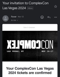 2 Saturday & Sunday 2024 Complexcon Tickets