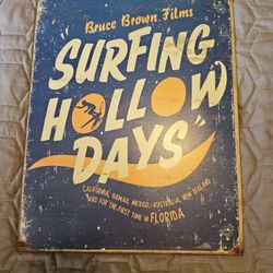 Vintage Metal Surfing Sign