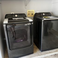 2023 Samsung Smart Washer & Gas Dryer Set – WiFi – Under Warranty – Black Stainless