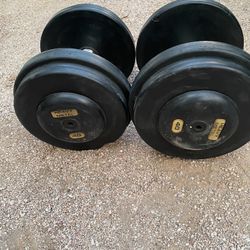 40lb Rubber Coated Pro Style Dumbbell Set Weights