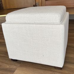 Cube Ottoman With Storage/Tray 