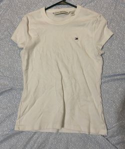 Tommy Hilfiger White Tee With Logo Size Xtra Large 