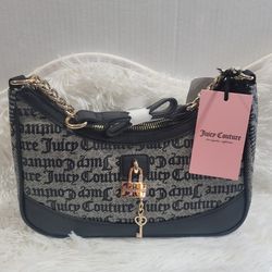  Juicy Couture Eastside Westside Shoulder bag Black Beige Brand New With Tags 