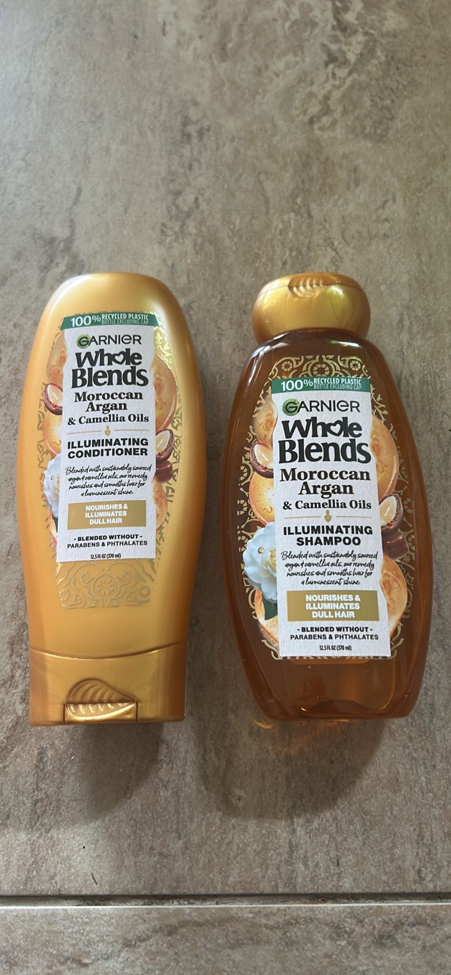 Garnier Whole Blends Moroccan Arab & Camellua Oils Illuminating Shampoo and Conditioner Set