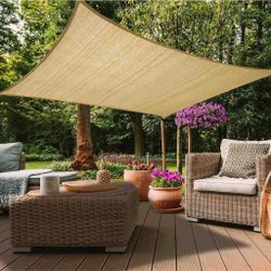 New In Box 10x13 Feet Sun Shade Rectangle Tan Or Terracotta Color