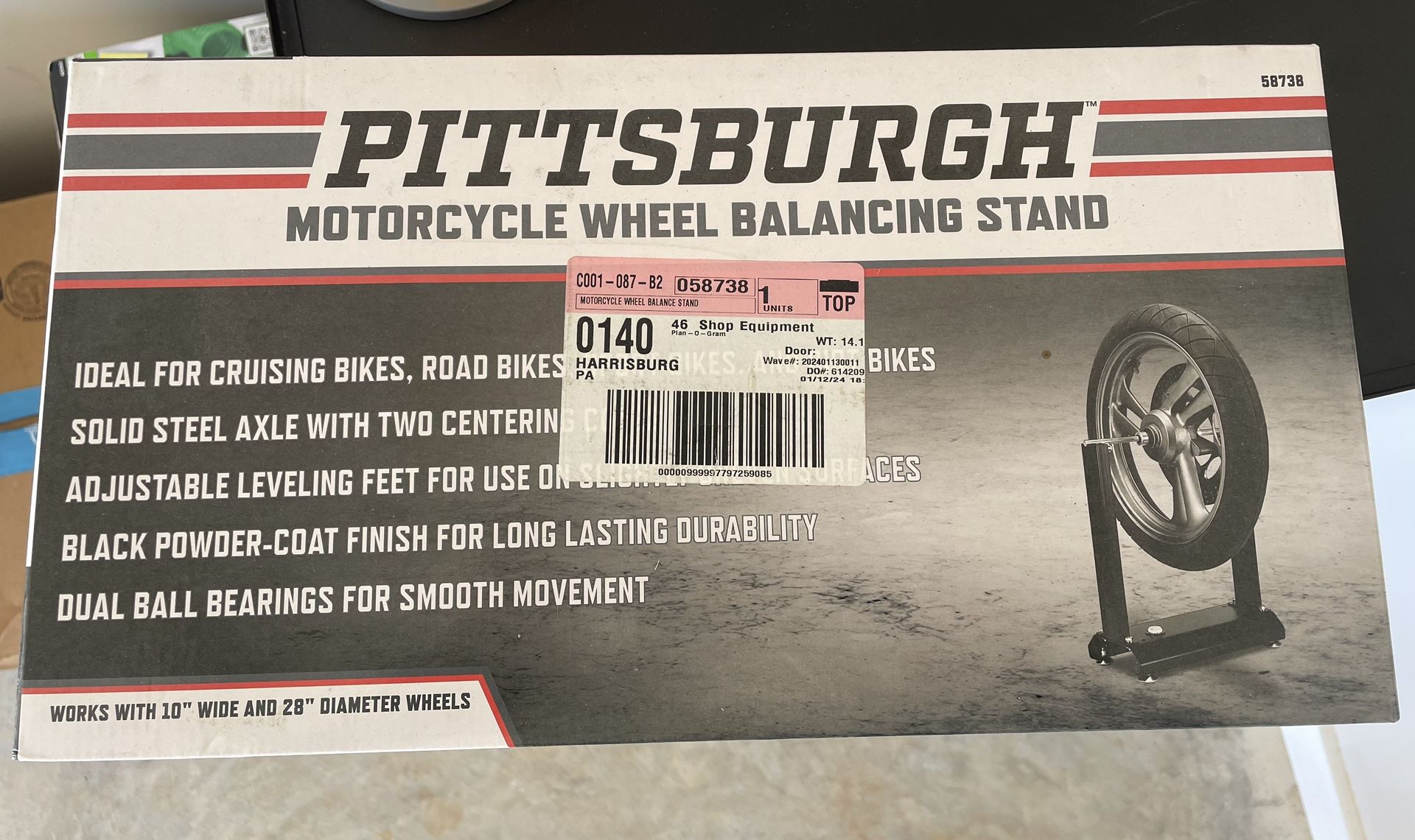 Open Box Motorcycle Wheel Balancing Stand - Pittsburgh