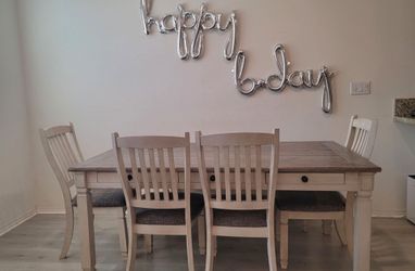 Bolanburg White Dining Table with 4 Chairs and Bench