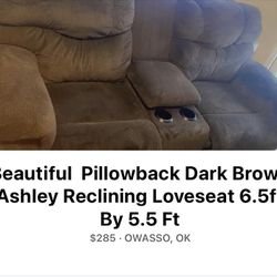 Beautiful Brown Ashley Reclining Loveseat