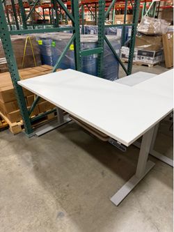 White electric desks