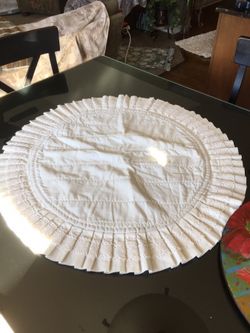 Antique reversible round table topper