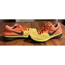 Nike Flyknit Lunar 3 Hot Lava Mens Running Shoes Size 10