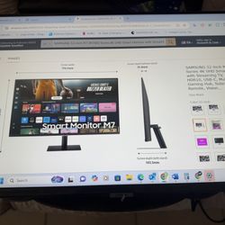 SAMSUNG M7 M70D 32-Inch 4K UHD Smart Monitor, Gaming Hub, HDR10, Multiple Ports, USB-C, with Streaming TV, Speakers, SolarCell Remote, Vision Accessib