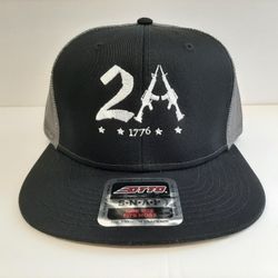 2nd Amendment Pro Gun Rights Flat Bill Mesh Snapback Cap Hat 