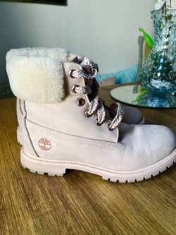 White timberlands with fur cheap