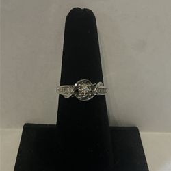Silver Engagement Ring #104715-1 MJ