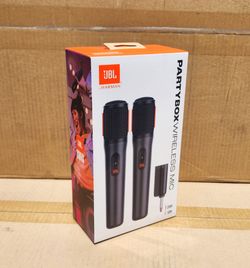 JBL Rechargeable Battery Powered Wireless Microphone System 1/4" Adapter PartyBox Mic Set 🚨 Payment Options Available 🚨 No Credit Needed 🚨