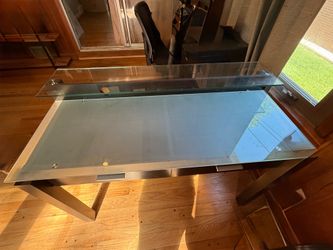 glass desk/vanity PICK UP ONLY