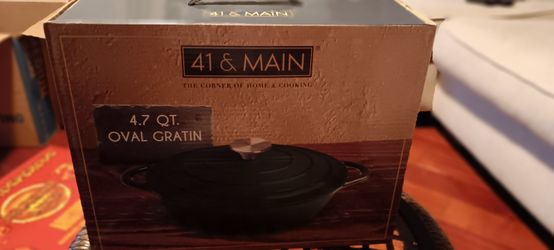 4.7 Quart Oval Gratin Cooking Pan W Lid