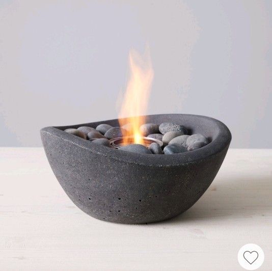 $45 WHSG10 Terra Flame Wave Fire Bowl Single Fuel Starter Set - Graphite: Indoor/Outdoor, Smoke-Free, Cool Touch