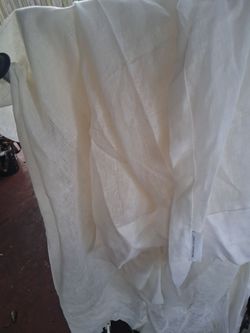 Long white and  gold black out curtains 4 boxes free pick up