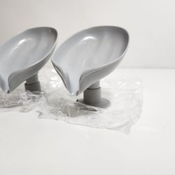 2 Pack Leaf Shape Soap Box Drain Soap Holder Box Bathroom Shower Soap Holder Dish
