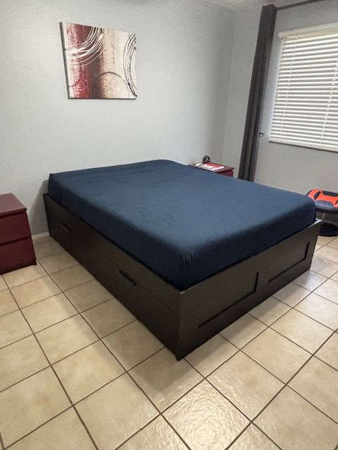 Queen Platform Bed w/ Storage + Mattress – $199