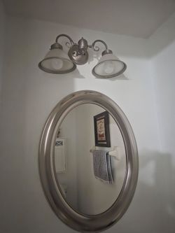 Light bathroom and mirror