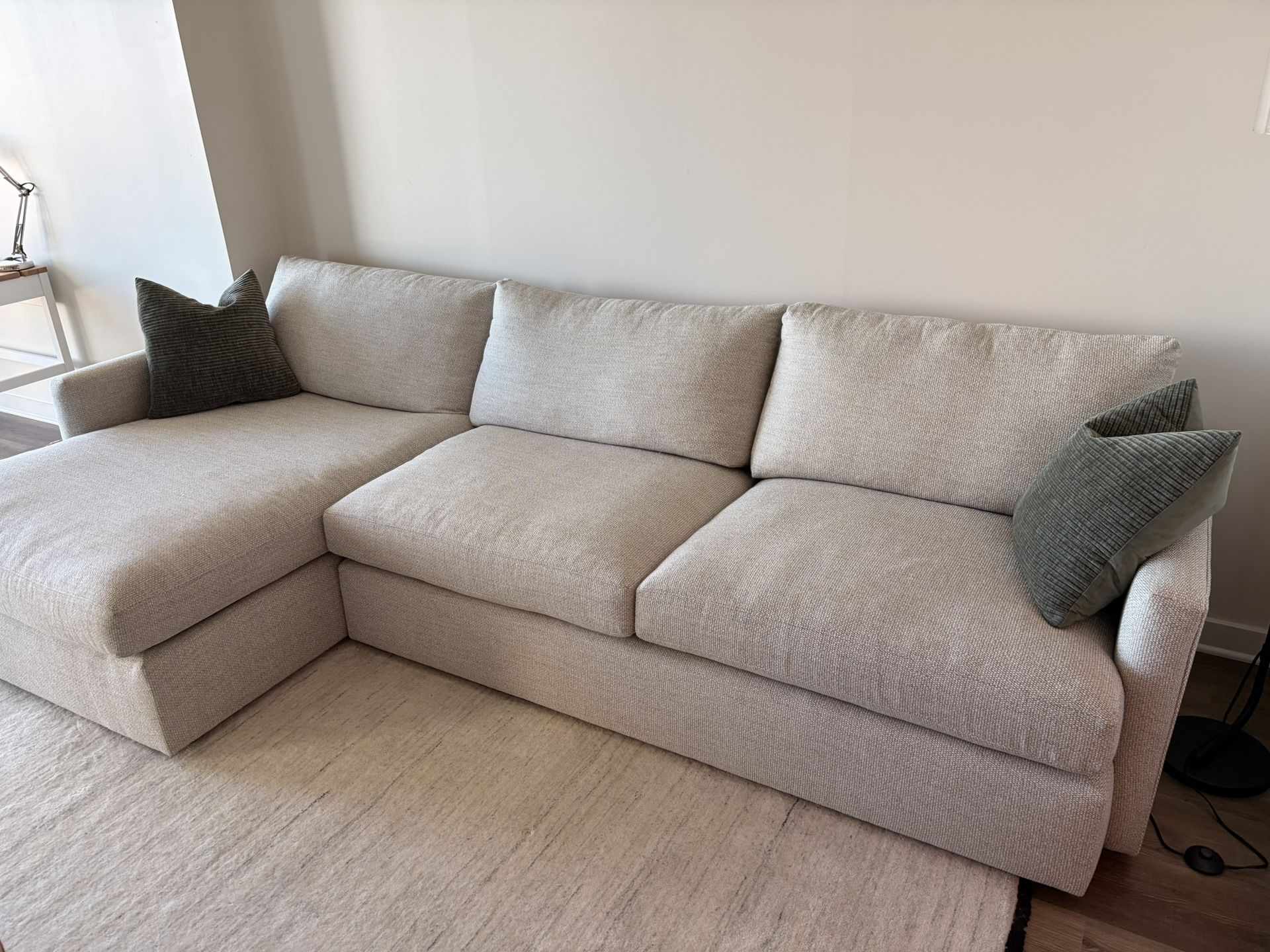 Eggshell Crate&Barrel Sofa