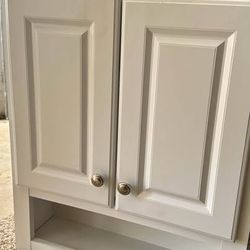 White Two-Door Bathroom Wall Cabinet