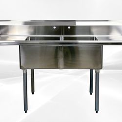 72 ins two compartment sink NSF C2T181812-18LR